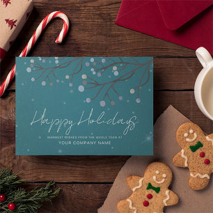 Blue Starry Night Corporate Faltday Card Karte