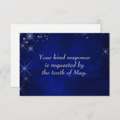 Blue Starry Night Formal Wedding RSVP Card (Vorne/Hinten)