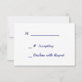 Blue Starry Night Formal Wedding RSVP Card Karte (Rückseite)