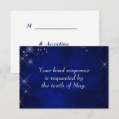 Blue Starry Night Formal Wedding RSVP Card Karte (Vorne/Hinten)