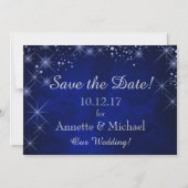 Blue Starry Night Save the Date Hochzeit Magneteinladung (Vorderseite)