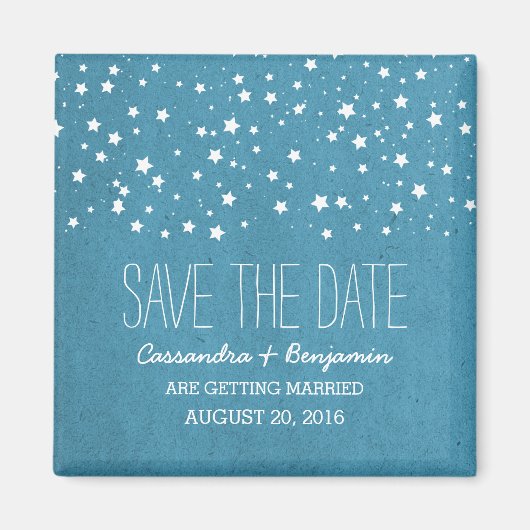 Blue Starry Night Save the Date Magnet (Vorne)