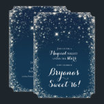 Blue Starry Night Sky Celestial Sweet 16 Einladung<br><div class="desc">für jedes Ereignis anpassen</div>