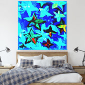 Blue Starry Night Sky. Jetzt kaufen Poster Leinwanddruck (Insitu (Schlafzimmer))