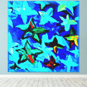 Blue Starry Night Sky. Jetzt kaufen Poster Leinwanddruck (Insitu (Holzboden))