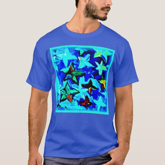 Blue Starry Night Sky. Jetzt kaufen T-Shirt (Vorderseite)