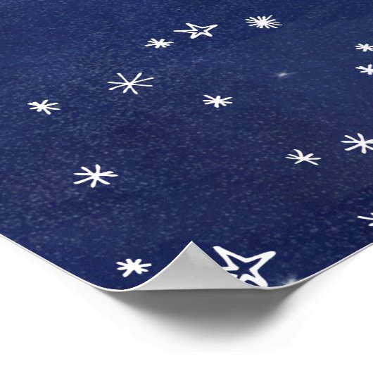 Blue Starry Night und so beginnt das Abenteuer Poster (Ecke)