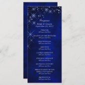 Blue Starry Night Wedding Program Rack Card Programm (Vorne/Hinten)