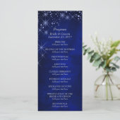 Blue Starry Night Wedding Program Rack Card Programm (Stehend Vorderseite)