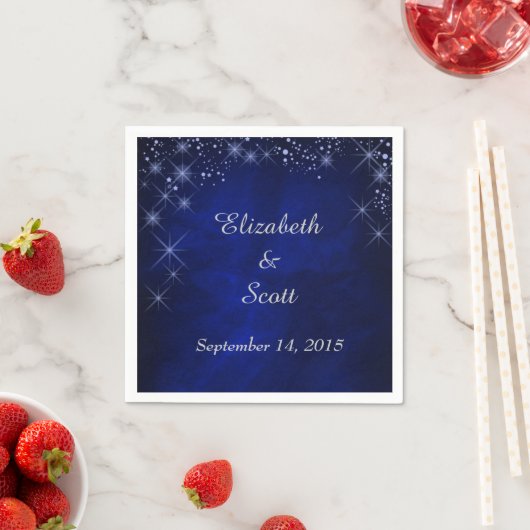 Blue Starry Night Wedding Serviette (Beispiel)