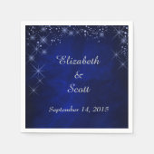 Blue Starry Night Wedding Serviette (Vorderseite)