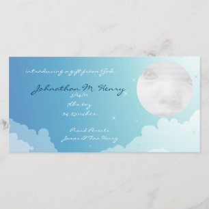 Blue Starry Sky New Baby Announcement Foto Cards Ankündigung