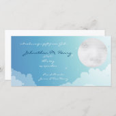 Blue Starry Sky New Baby Announcement Foto Cards Ankündigung (Vorne/Hinten)