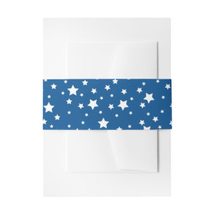 Blue Starry Sky White Stars Pretty Starlight Night Einladungsbanderole