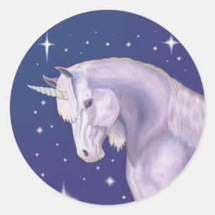 Blue Starry Unicorn Aufkleber