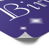 Blue Starry Unicorn Happy Birthday Poster (Ecke)