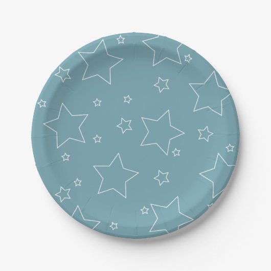 Blue Stars 4. Juli PartyPaper Plate Pappteller (Vorderseite)