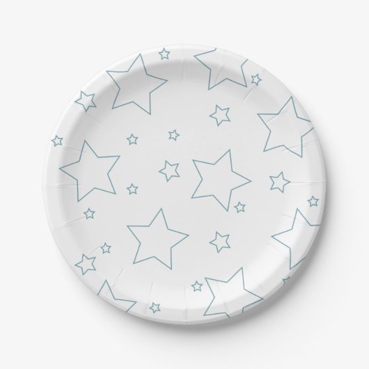 Blue Stars 4. Juli PartyPaper Plate Pappteller (Vorderseite)