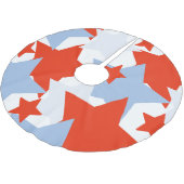 Blue Stars Amerikanische Unabhängigkeitstag Patrio Polyester Weihnachtsbaumdecke (Schrägansicht)