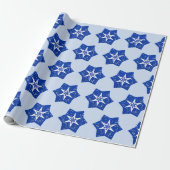 Blue Stars Art Wrapping Paper Geschenkpapier (Ungerollt)