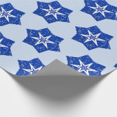 Blue Stars Art Wrapping Paper Geschenkpapier (Ecke)