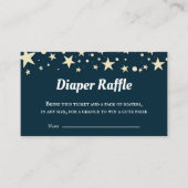 Blue Stars Baby Duschdusche Windeln Raffel Begleitkarte (Vorderseite)