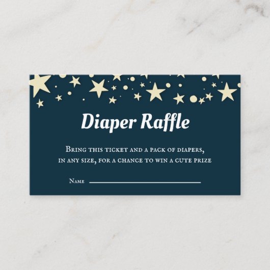 Blue Stars Baby Duschdusche Windeln Raffel Begleitkarte (Vorderseite)