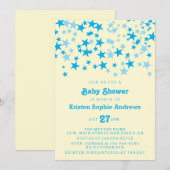 Blue Stars Baby Dusche Sprinkle Einladung (Vorne/Hinten)