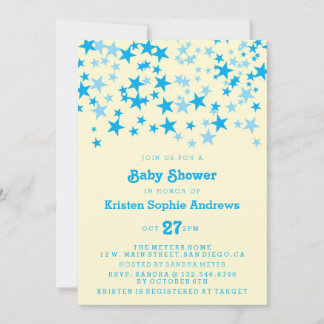 Blue Stars Baby Dusche Sprinkle Einladung