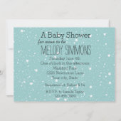 Blue Stars Babydusche Einladung (Rückseite)