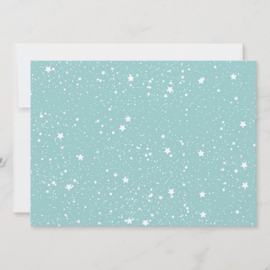 Blue Stars Babydusche Einladung (Vorderseite)