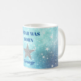 Blue Stars Birthday Fun Personal Modern Kaffeetasse