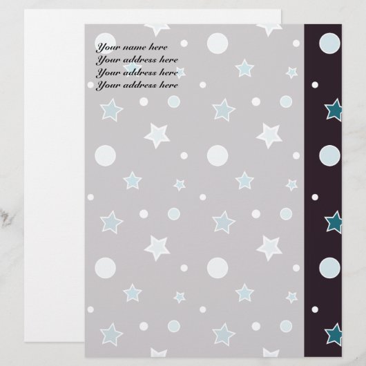 Blue Stars Briefbogen (Vorne/Hinten)