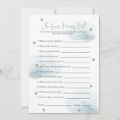 Blue Stars & Clouds, die Mama Shower Game Card ken Einladung (Vorderseite)