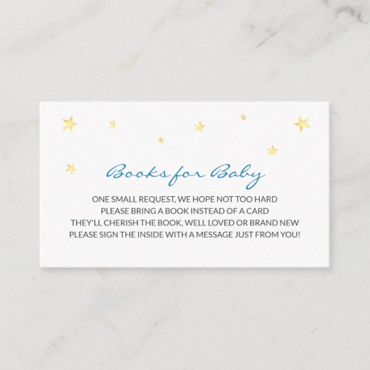 Blue Stars Elephant Books für Baby Insert Card (Vorderseite)