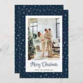 Blue Stars Foto Frohe Weihnachtskarten Feiertagskarte (Vorne/Hinten)