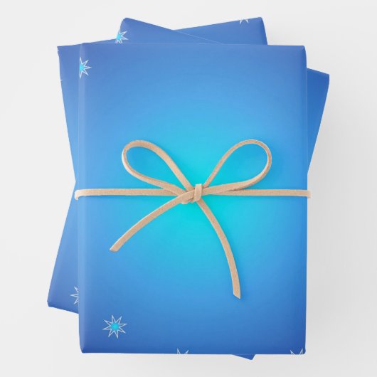 Blue Stars Geschenkpapier Set (Beispiel)