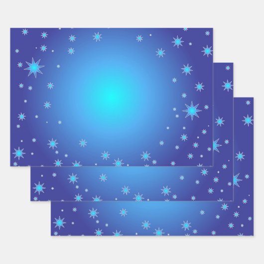 Blue Stars Geschenkpapier Set (Set)