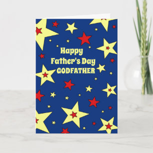 Blue Stars Godvater Happy Vatertag Karte