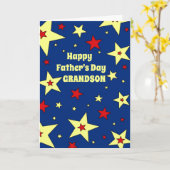 Blue Stars Grandson Happy Vatertag Karte (Gelbe Blume)