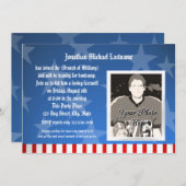 Blue Stars Military geht weg Party Einladung (Vorne/Hinten)