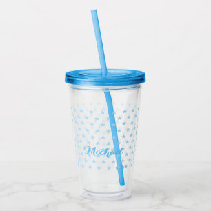 Blue Stars Mit Monogramm Kids Boys Geburtstagspart Acryltrinkbecher