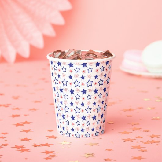 Blue Stars Paper Cups Pappbecher (Insitu)