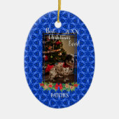 Blue Stars Pet Foto Vorlage Best Christmas Ever Keramik Ornament (Vorne)