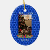 Blue Stars Pet Foto Vorlage Best Christmas Ever Keramik Ornament (Hinten)
