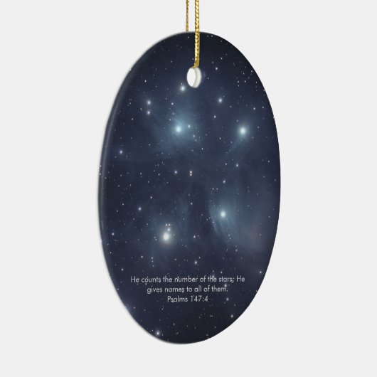 Blue Stars Psalms Scripture Keramik Ornament (Rechts)