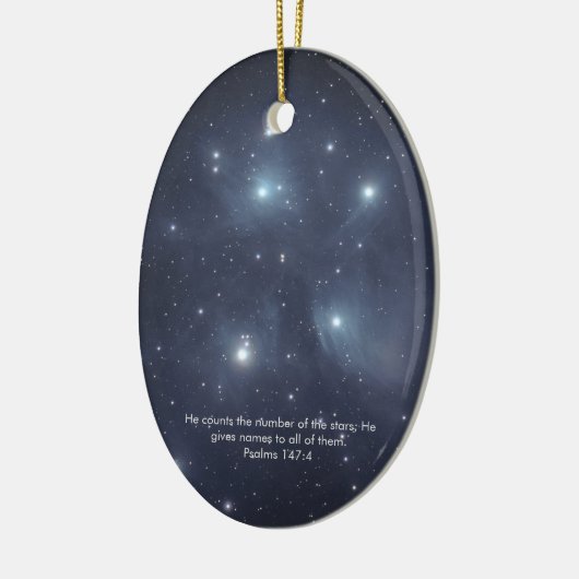 Blue Stars Psalms Scripture Keramik Ornament (Links)