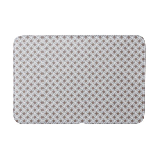 Blue Stars Tan Squares Latic Bath Mat Badematte (Vorderseite)