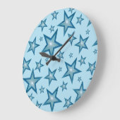 Blue Stars Uhr rund um blass blau (Winkel)