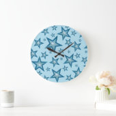 Blue Stars Uhr rund um blass blau (Zuhause)